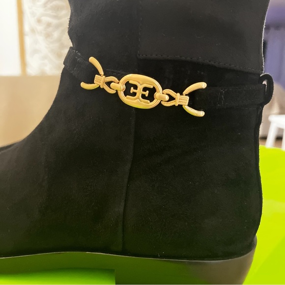 Sam Edelman Clive Black Suede Riding Women’s Boots with Gold Accent. Sz 7.5 - Picture 5 of 8